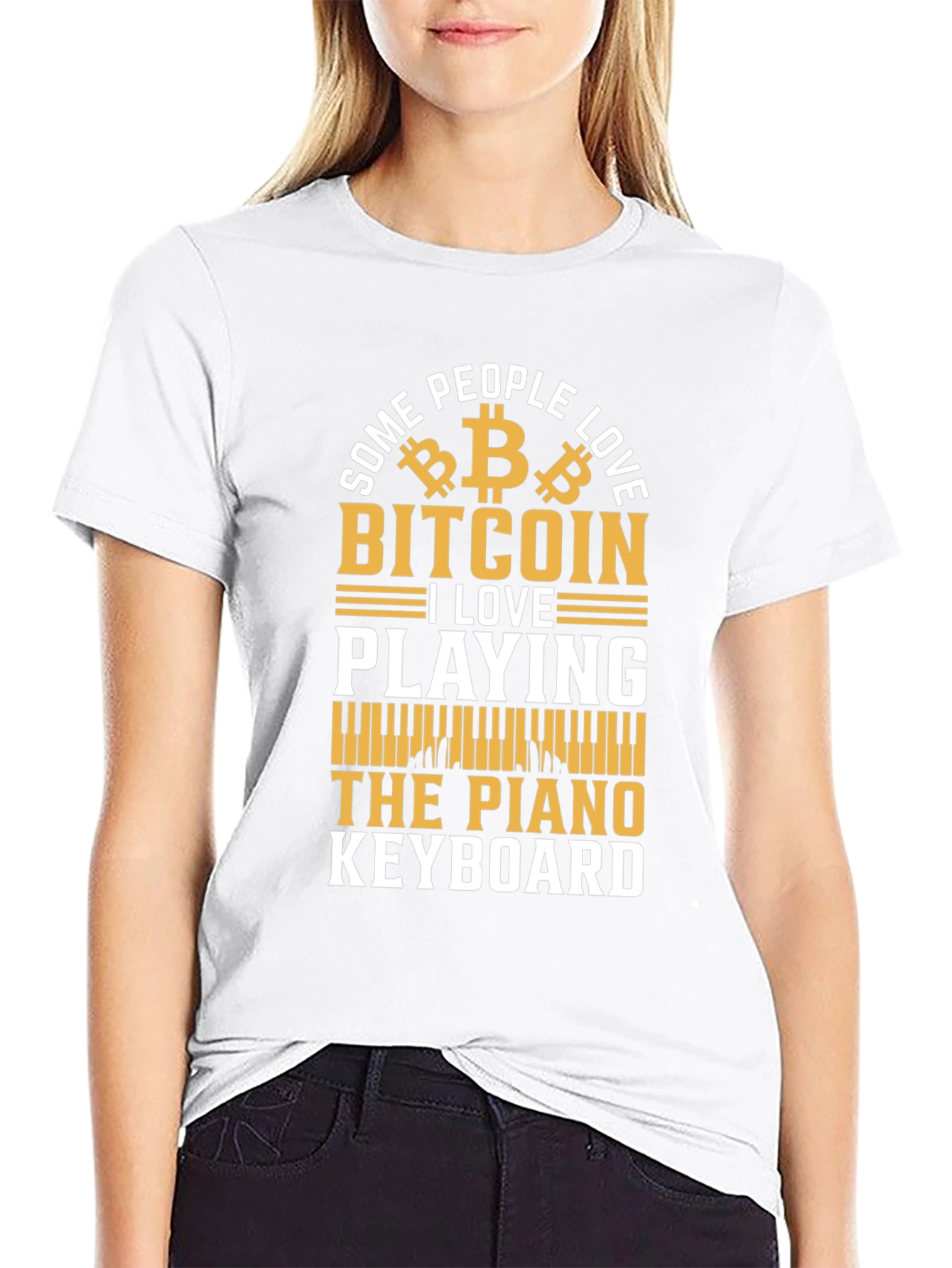 Bitcoin & Piano Keyboard T-Shirt