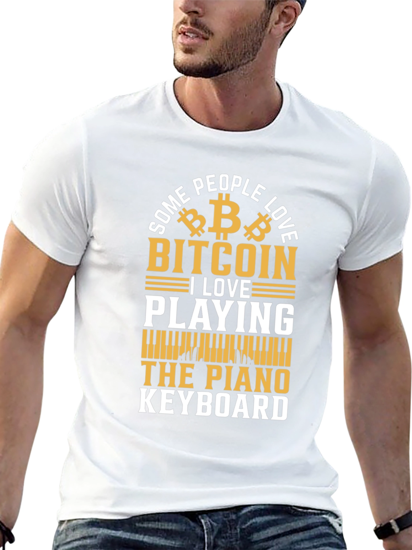 Bitcoin & Piano Keyboard T-Shirt