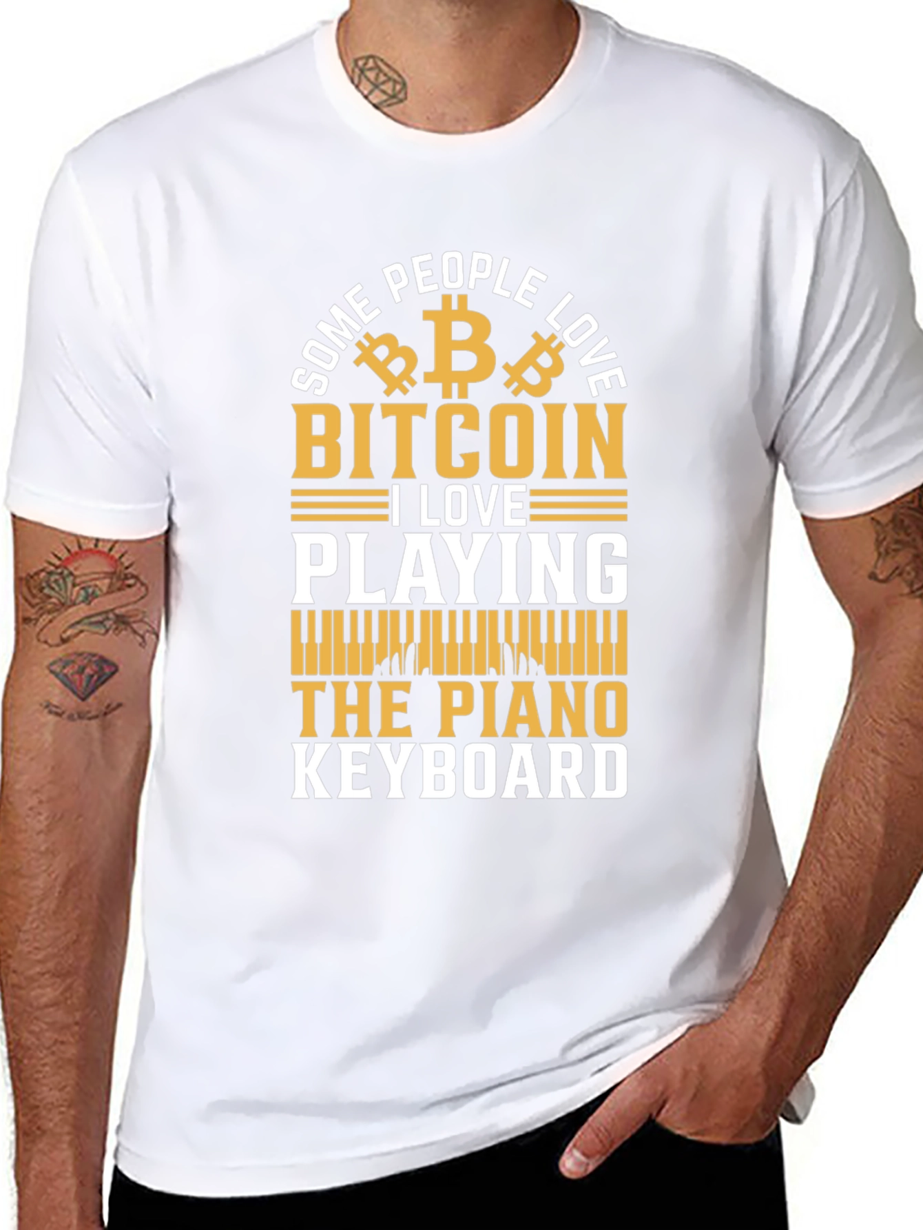 Bitcoin & Piano Keyboard T-Shirt