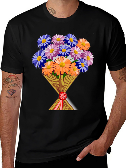 Floral Bouquet Graphic Tee - Vibrant Colors