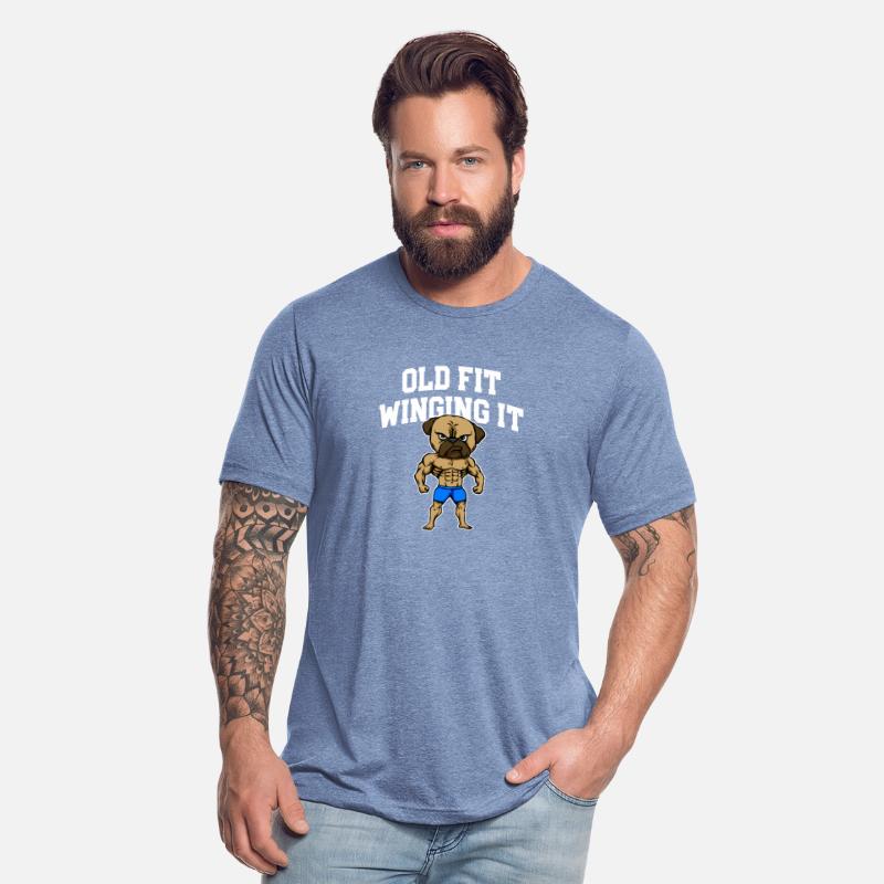Old Fit Winging It Funny Workout Humor Gym Retired