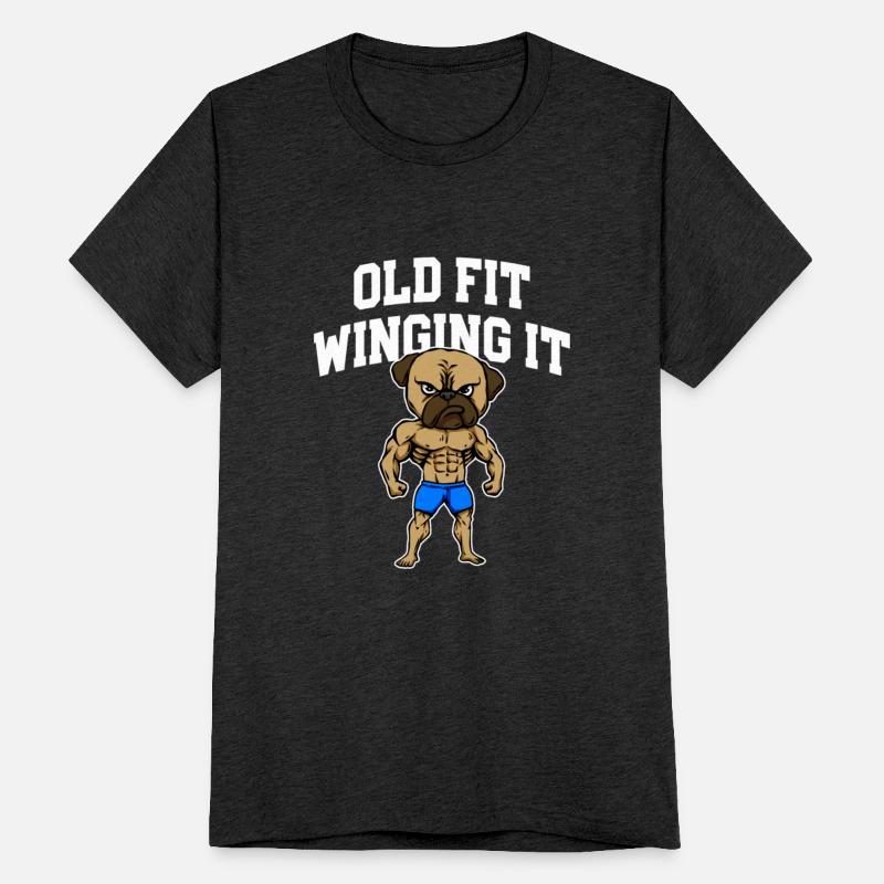Old Fit Winging It Funny Workout Humor Gym Retired