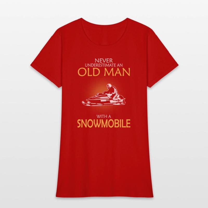 Old man with a snowmobile - Never underestimate