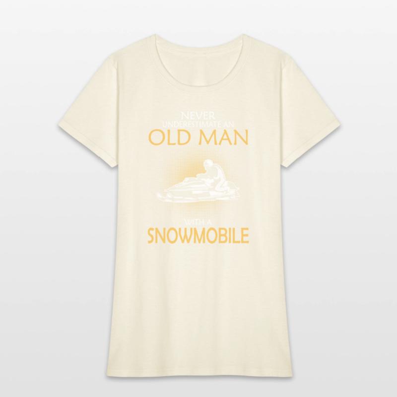 Old man with a snowmobile - Never underestimate