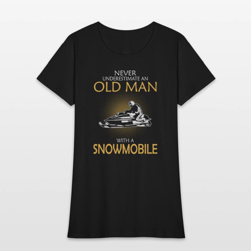 Old man with a snowmobile - Never underestimate