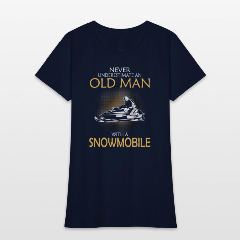 Old man with a snowmobile - Never underestimate