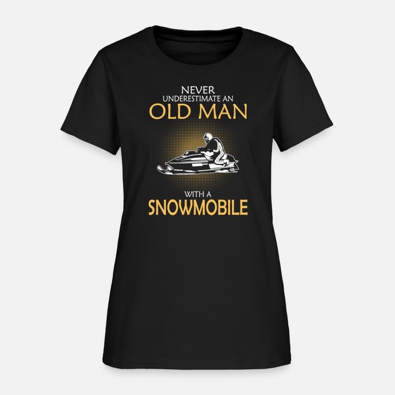 Old man with a snowmobile - Never underestimate