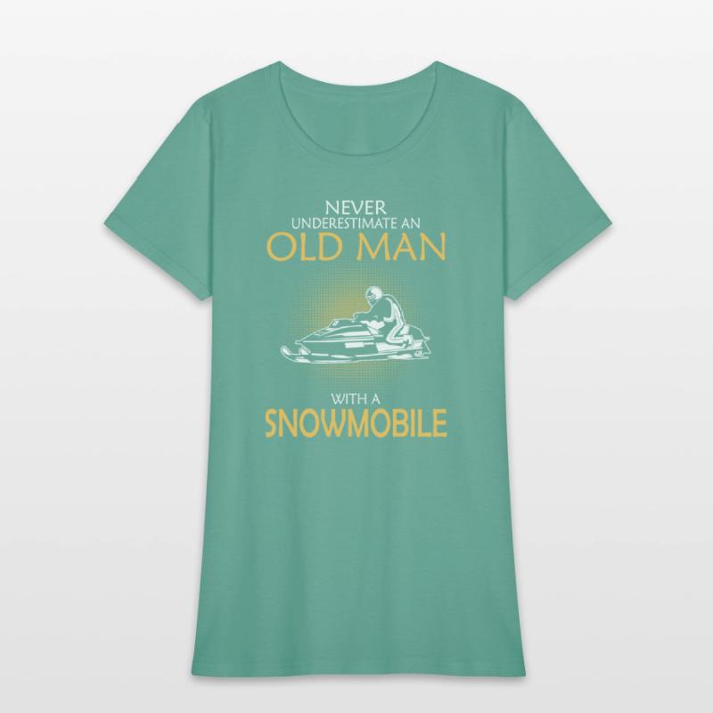 Old man with a snowmobile - Never underestimate