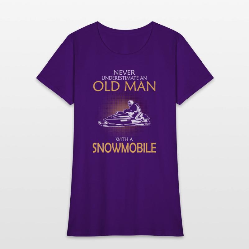 Old man with a snowmobile - Never underestimate