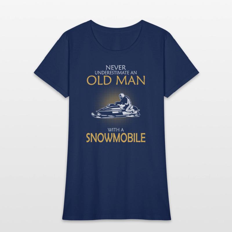 Old man with a snowmobile - Never underestimate