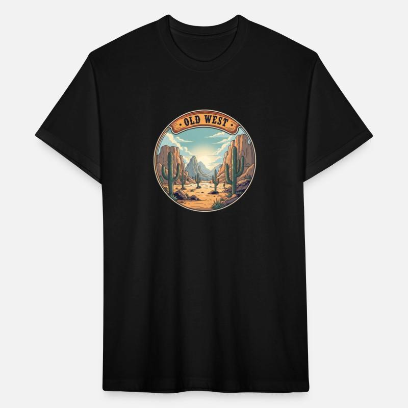 Old West Desert Sunset Vintage illustration