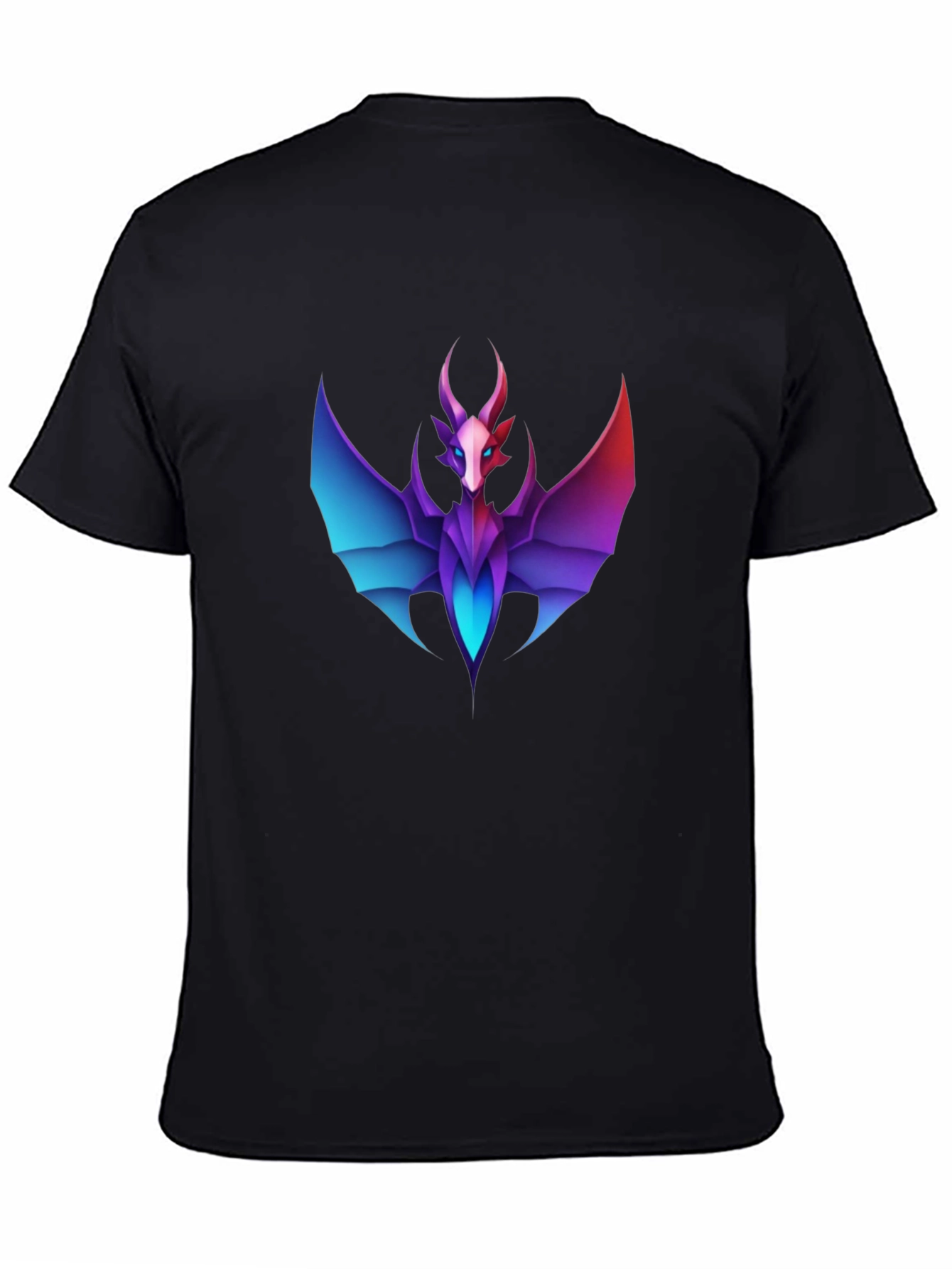Geometric Dragon Graphic Tee - Black