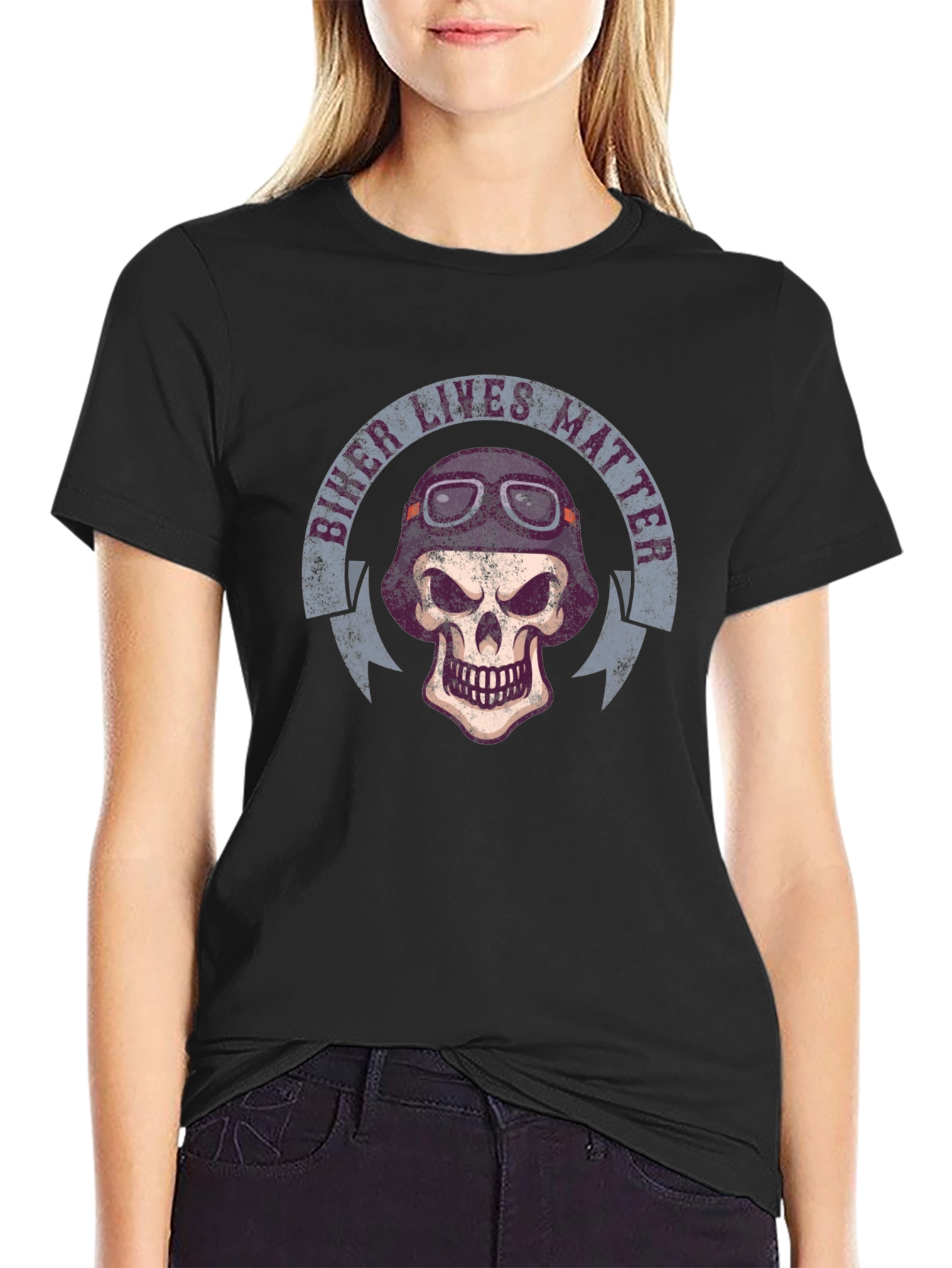 Biker Lives Matter Skull T-Shirt
