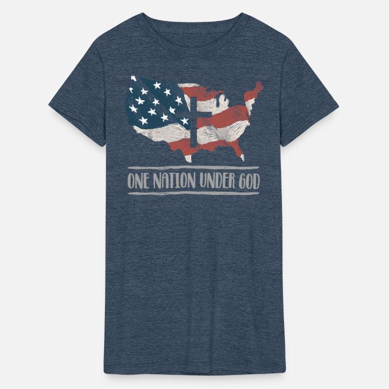 One Nation Under God American Flag Christian Cross