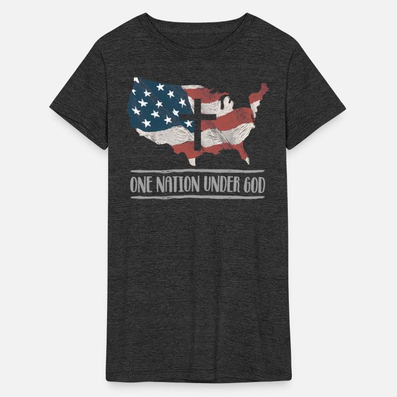 One Nation Under God American Flag Christian Cross