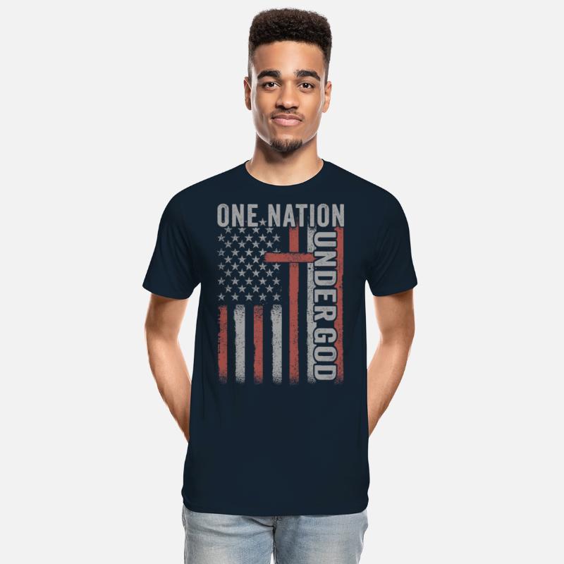 One Nation Under God Christian Cross 4th Of July