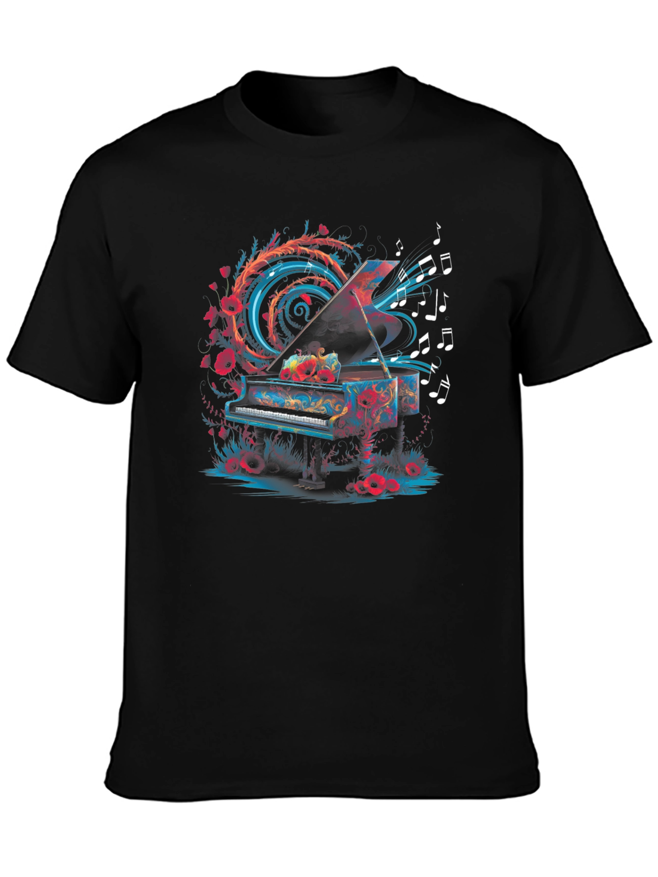 Piano Music Art Tee - Unique Graphic T-Shirt