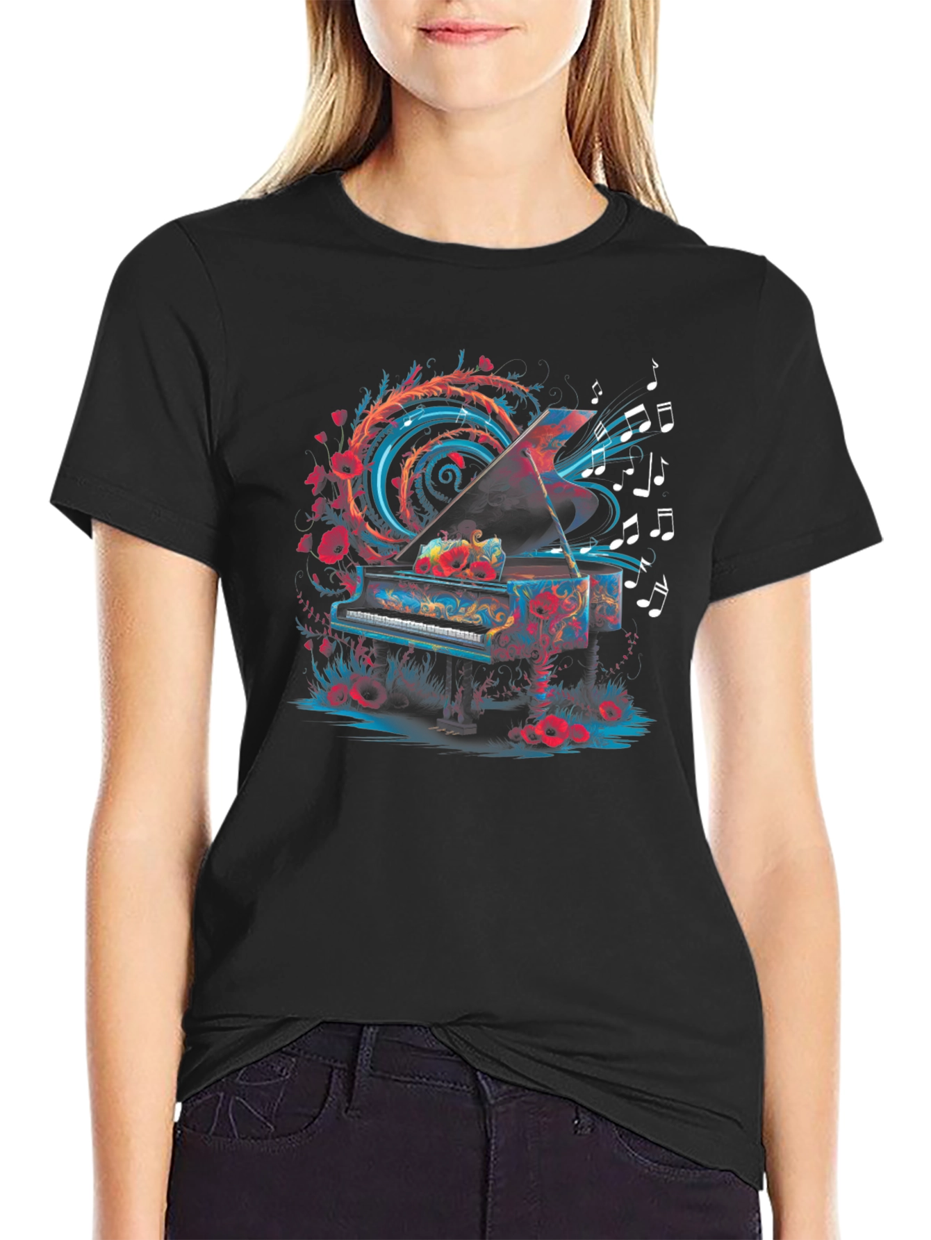Piano Music Art Tee - Unique Graphic T-Shirt