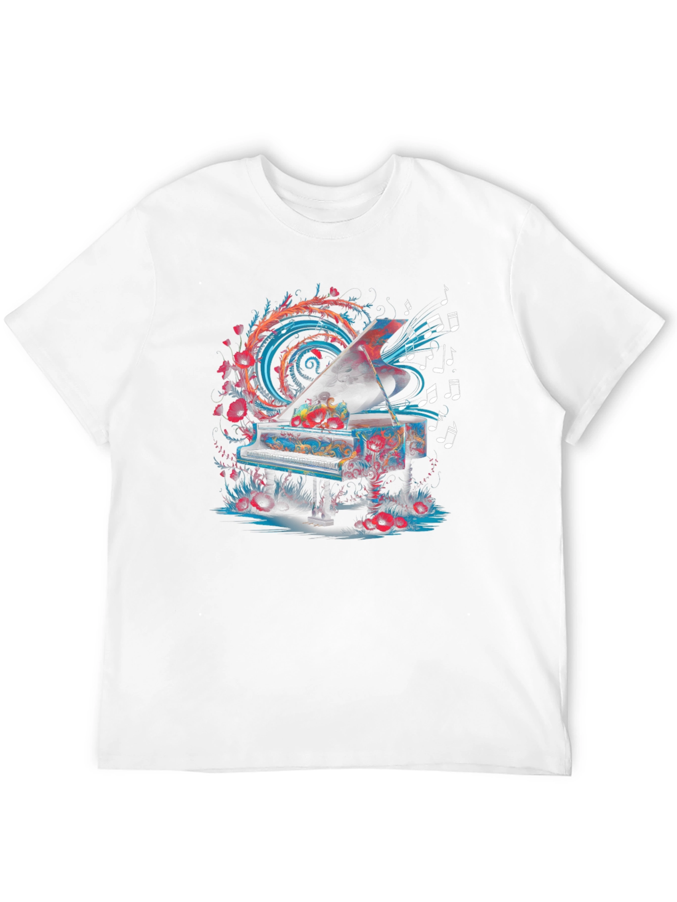 Piano Music Art Tee - Unique Graphic T-Shirt