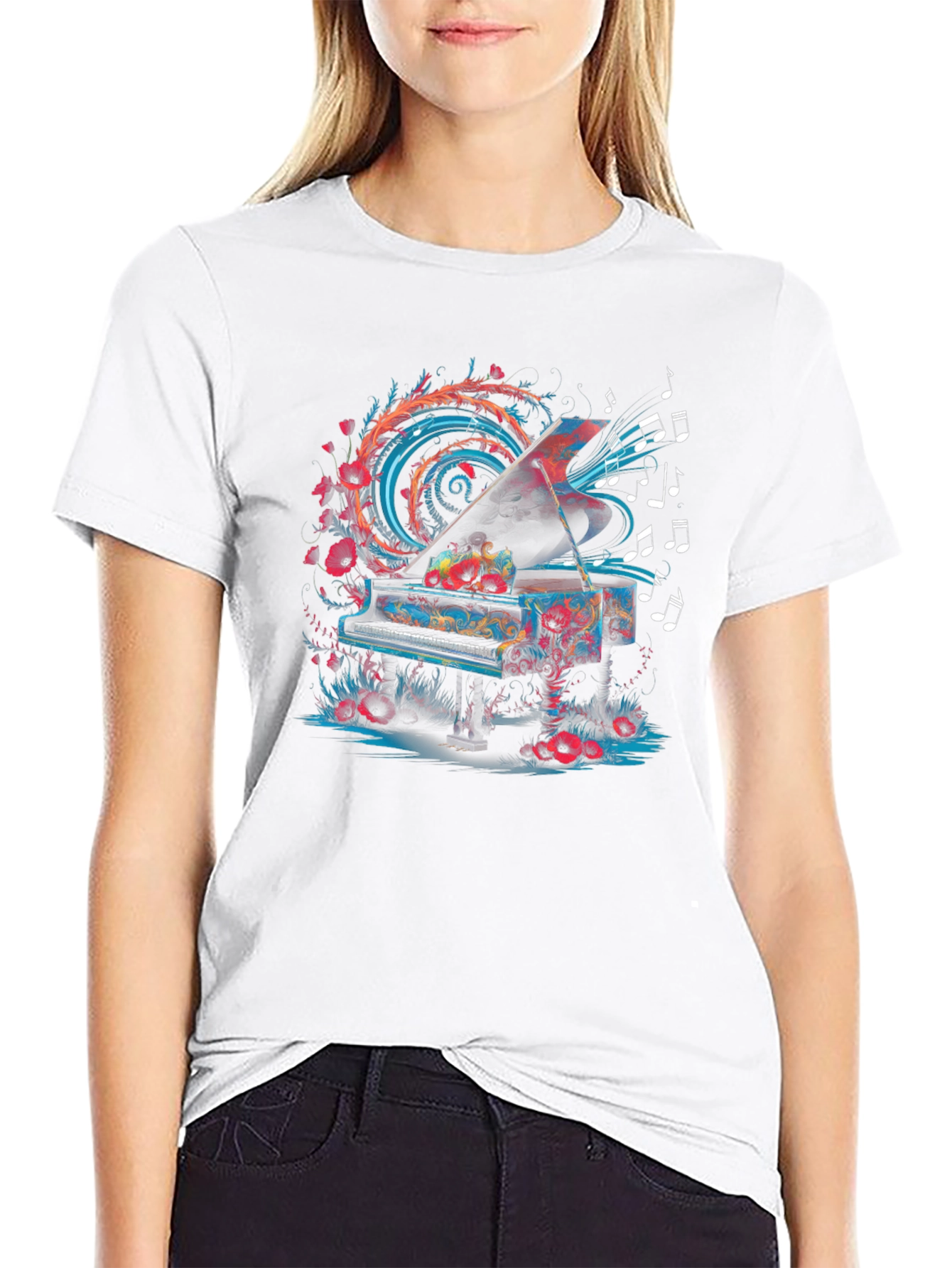 Piano Music Art Tee - Unique Graphic T-Shirt