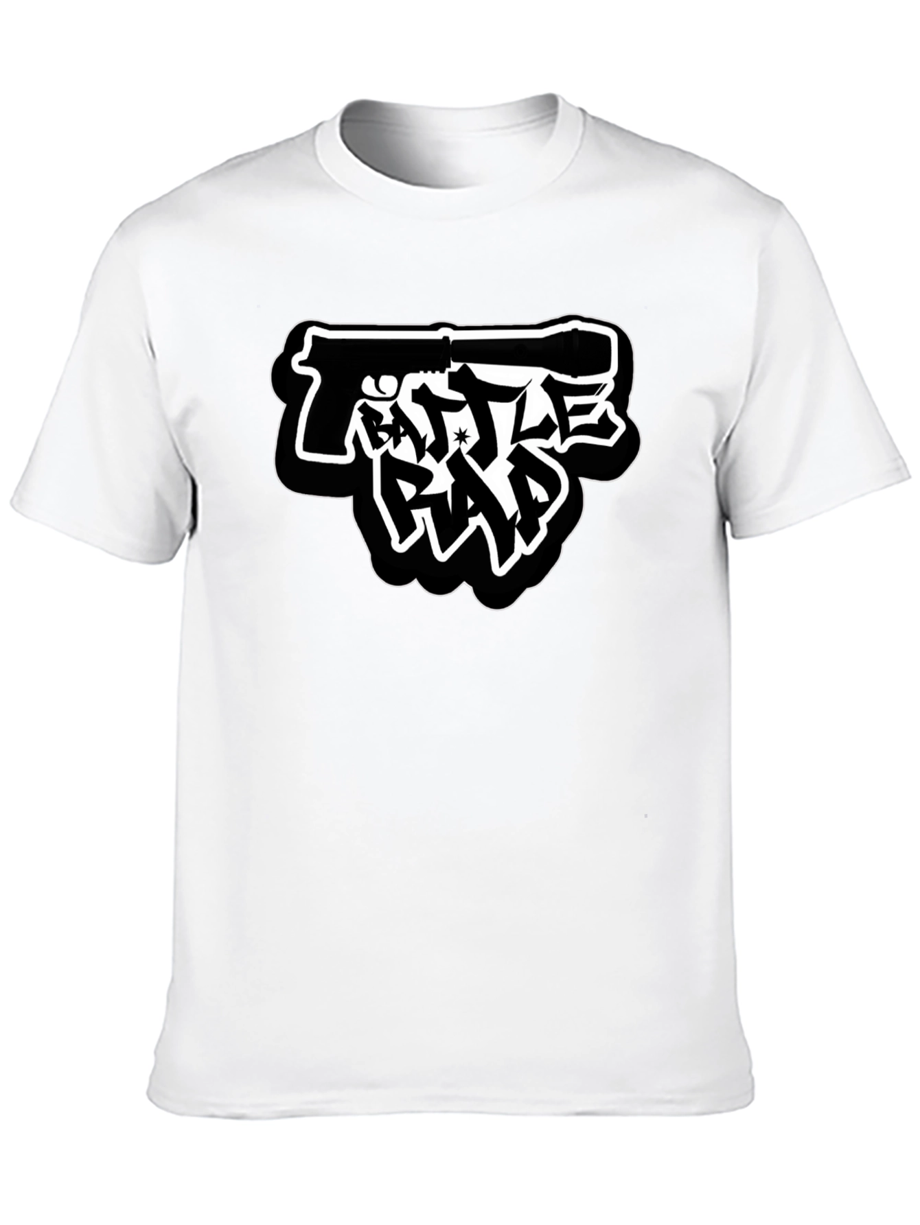 Battle Rap Gun Graphic T-Shirt - Black