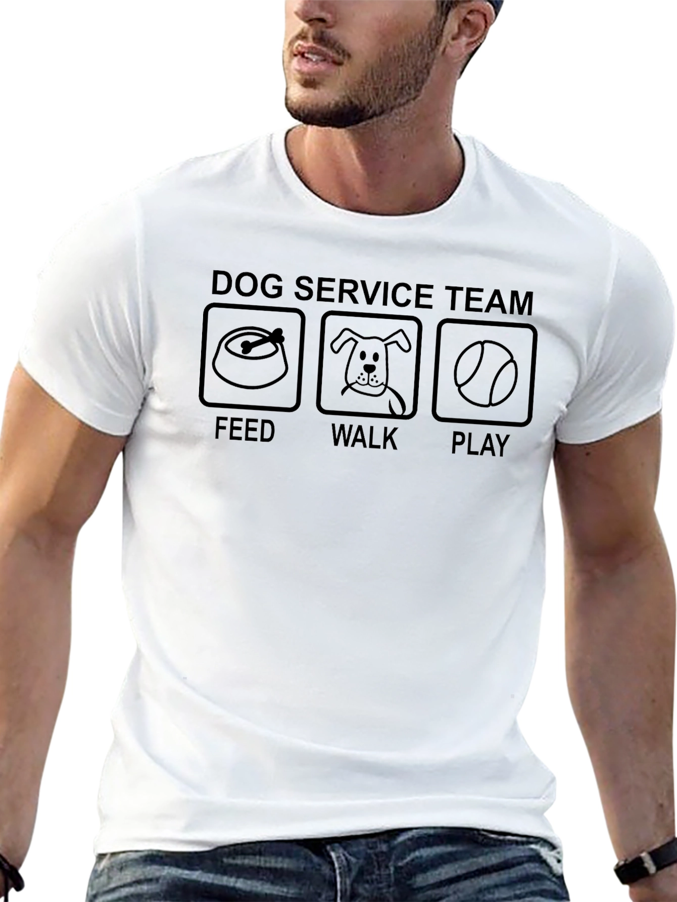 Dog Service Team T-Shirt: Feed Walk Play