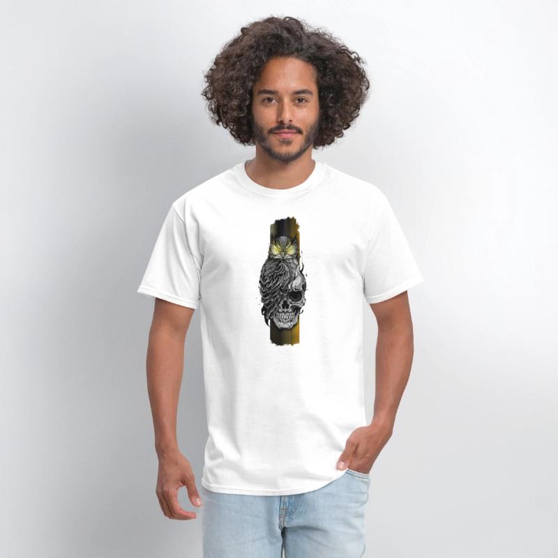 Owl Perched on Skull