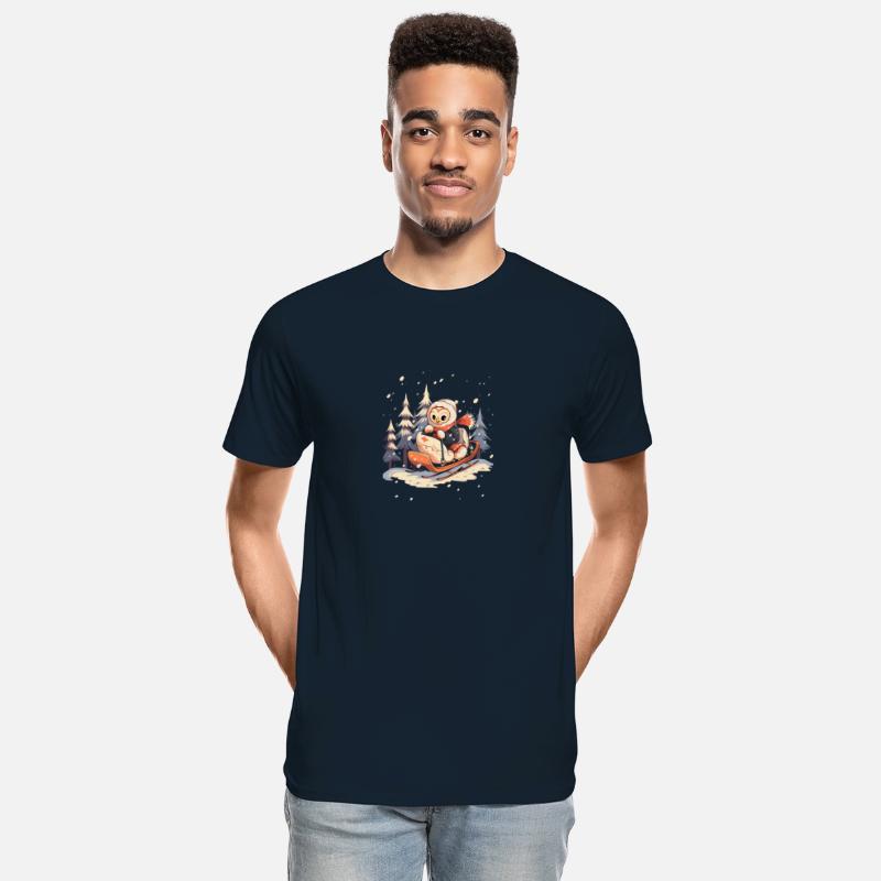 Owl Riding Sled Sledge Sleighing Snow Sledging