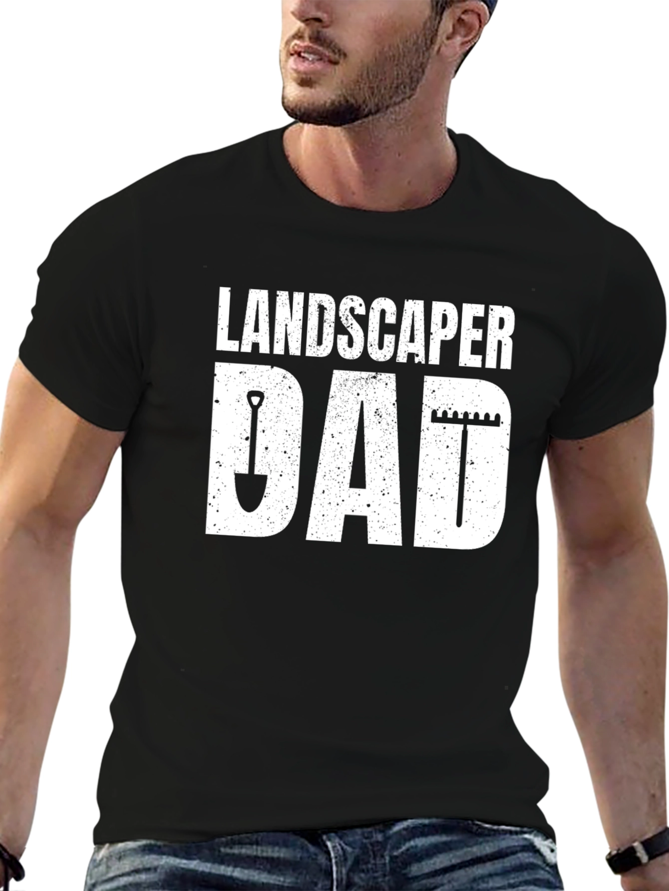 Landscaper Dad T-Shirt - Black Graphic Tee