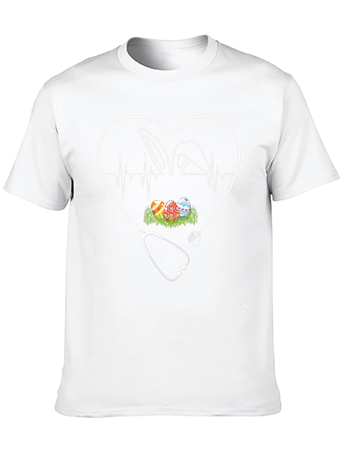 Easter Nurse T-Shirt - Heartbeat Bunny Egg Design