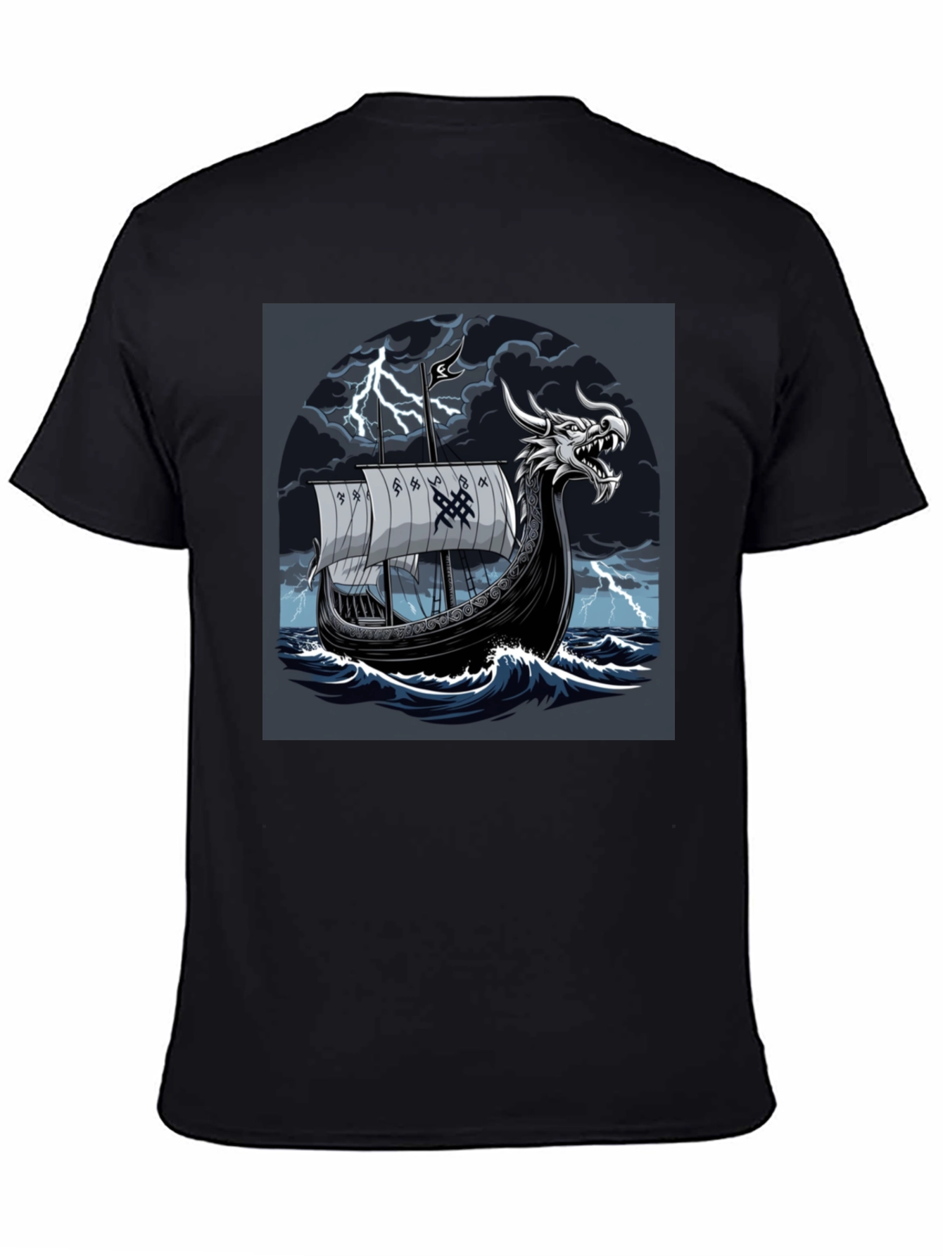 Viking Ship T-Shirt: Dragon Head Norse Mythology Tee