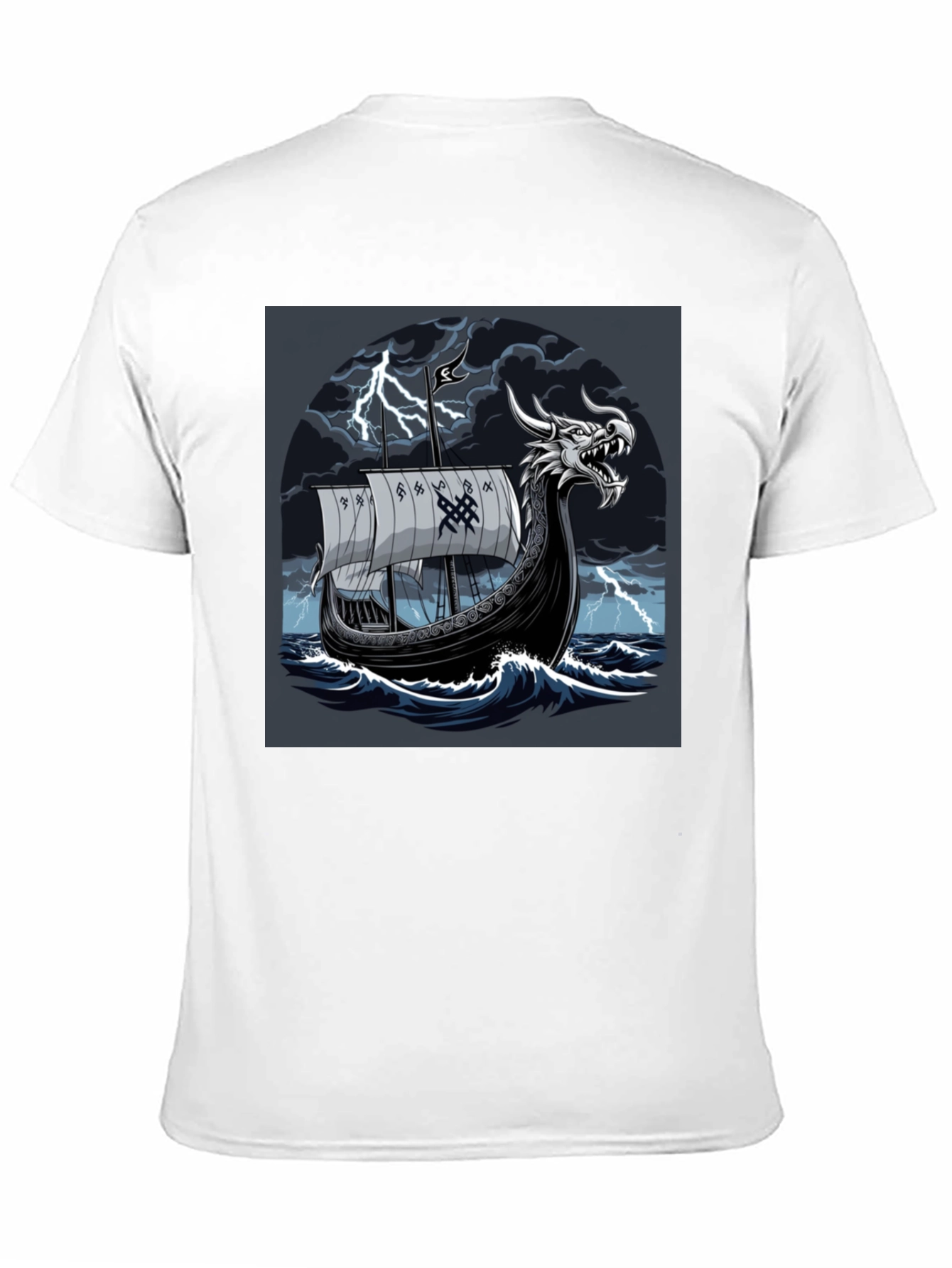 Viking Ship T-Shirt: Dragon Head Norse Mythology Tee