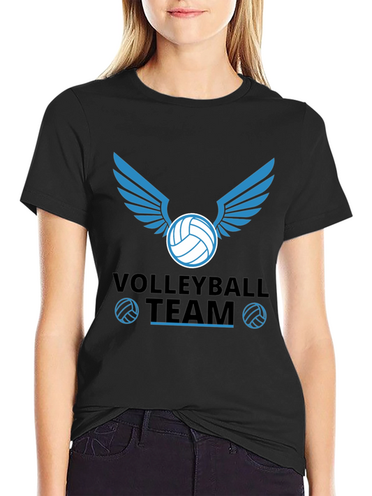 Volleyball Team Graphic Tee - Black