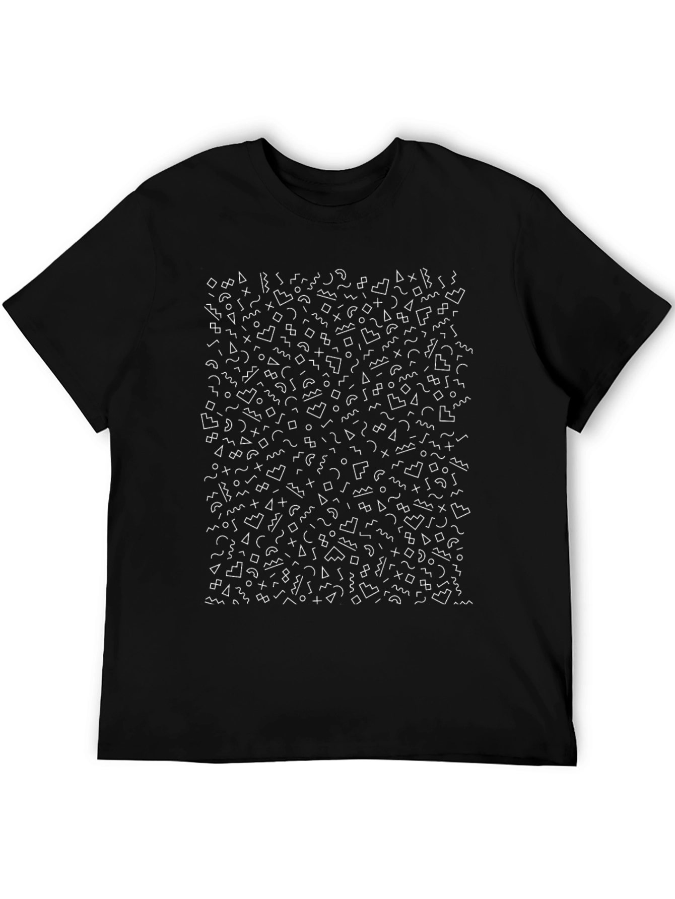 Geometric Pattern Black Tee