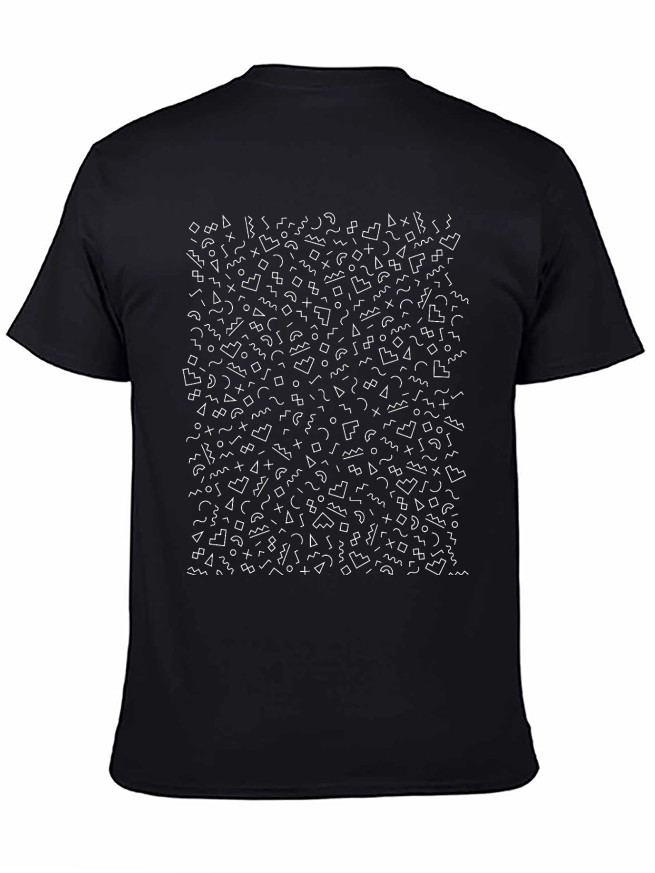 Geometric Pattern Black Tee
