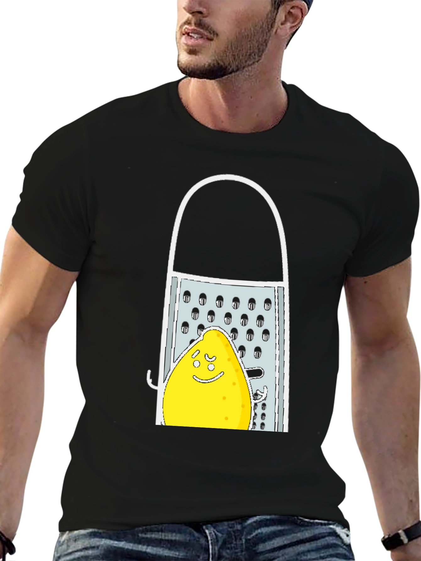 Funny Lemon vs Grater Graphic Tee - Novelty Shirt