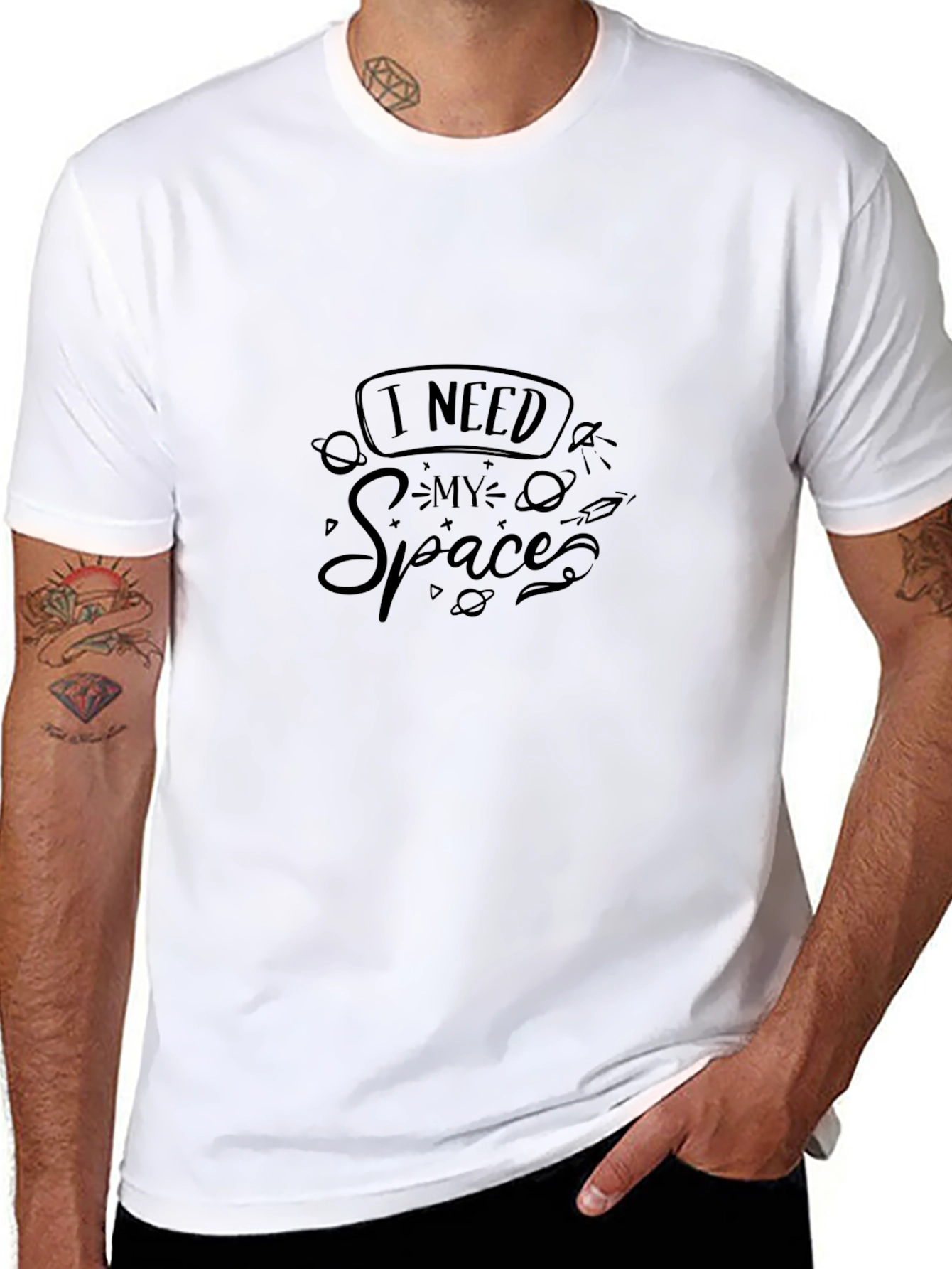 I Need My Space Black Graphic Tee