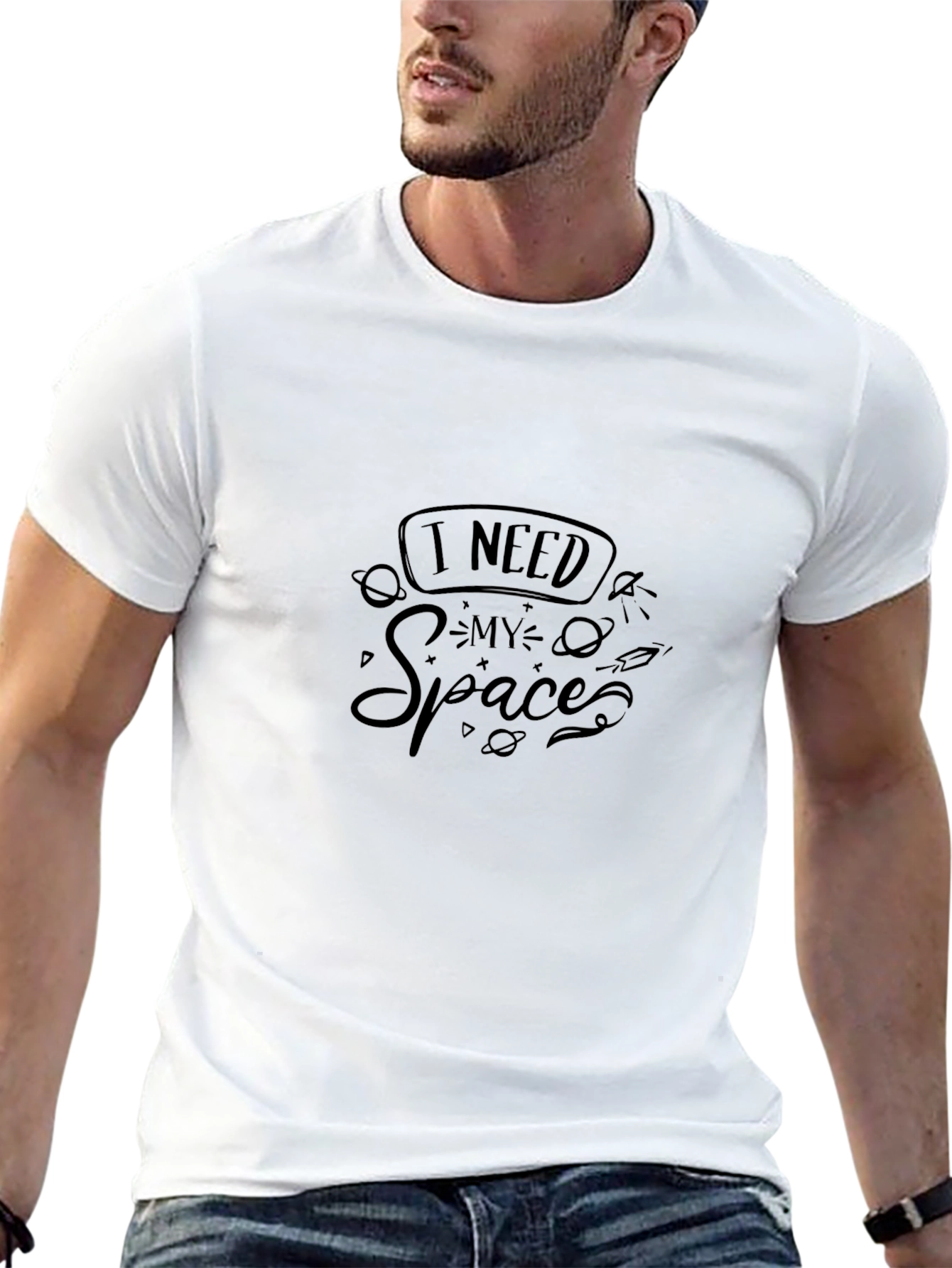 I Need My Space Black Graphic Tee