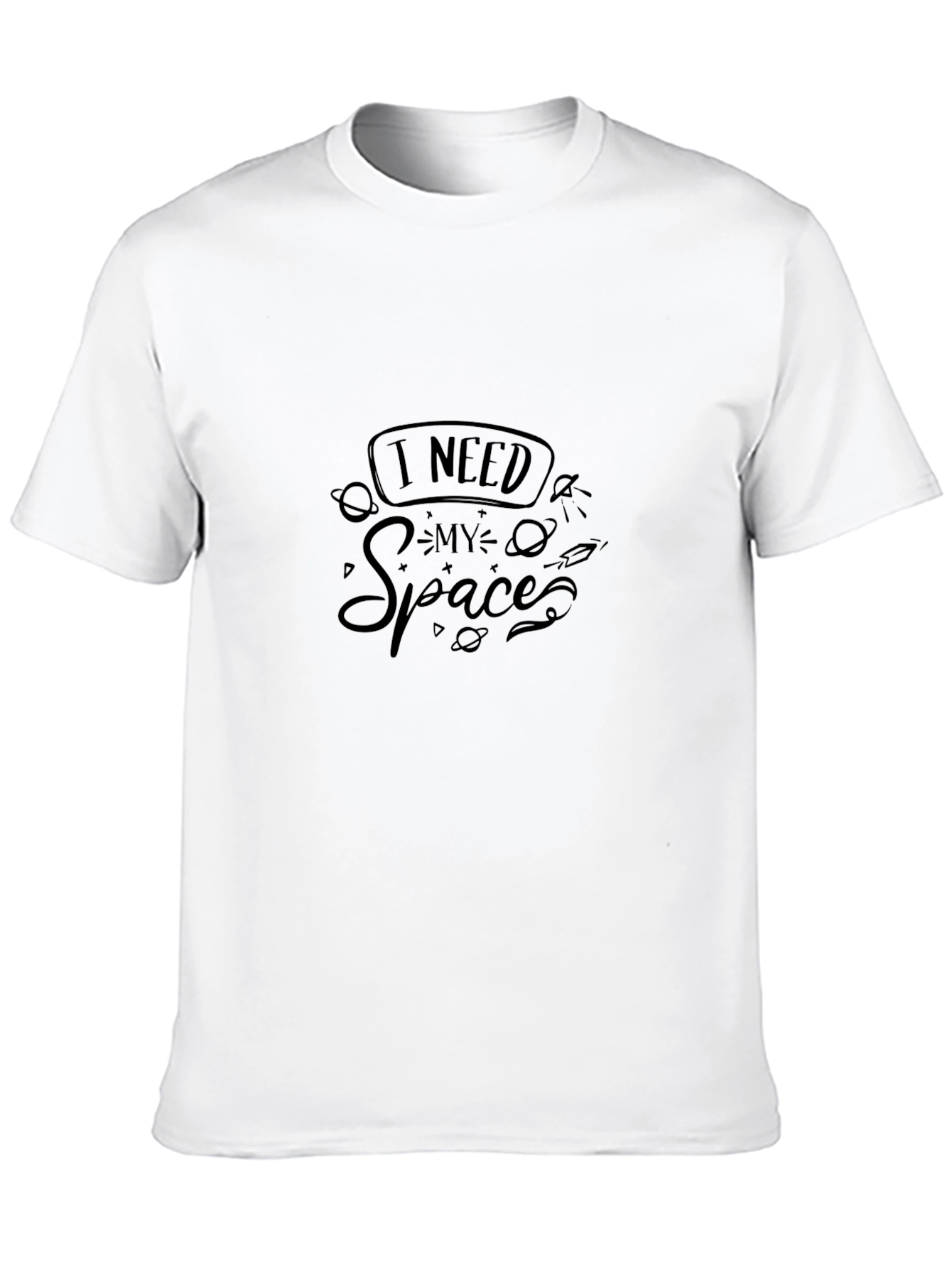 I Need My Space Black Graphic Tee