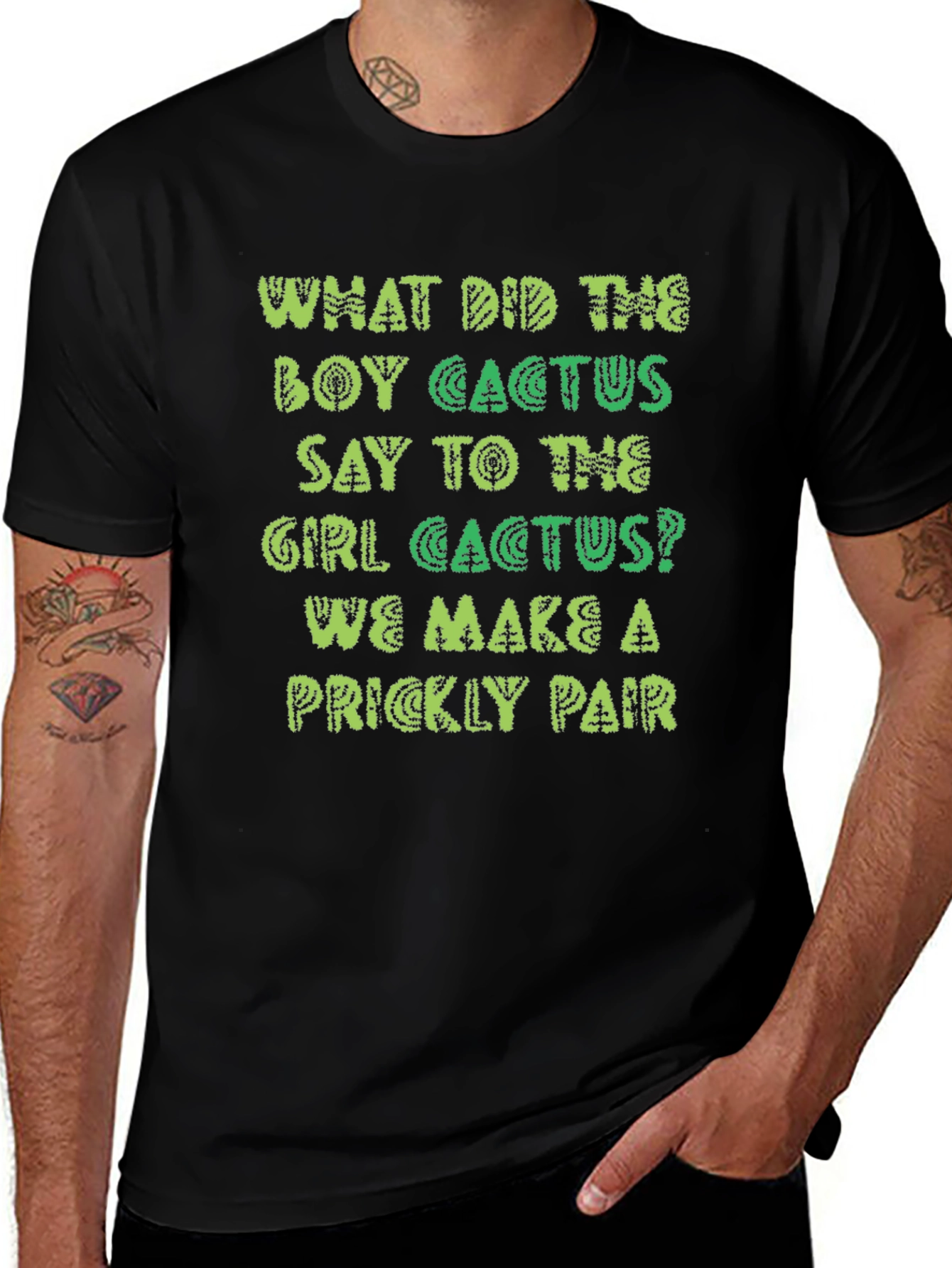 Prickly Pair Cactus Joke Graphic T-Shirt