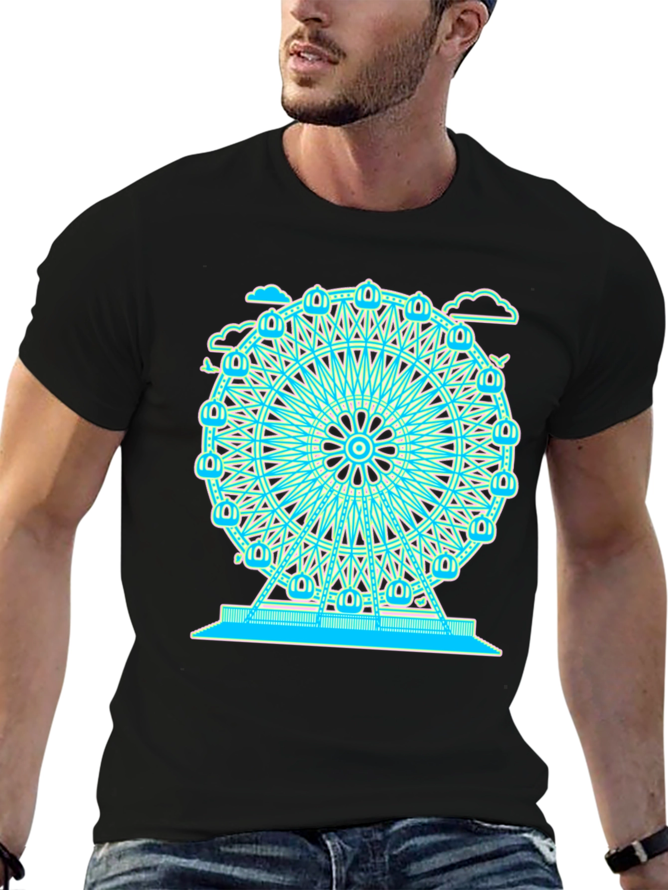 Ferris Wheel Graphic Tee - Black