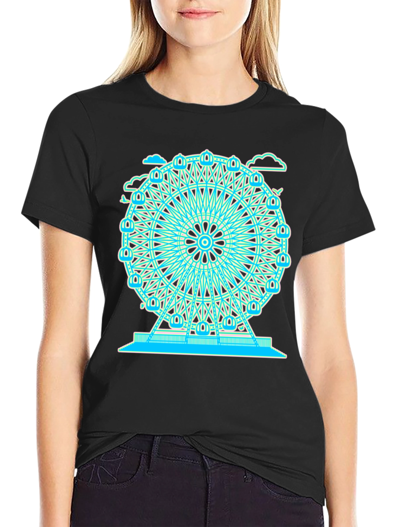 Ferris Wheel Graphic Tee - Black