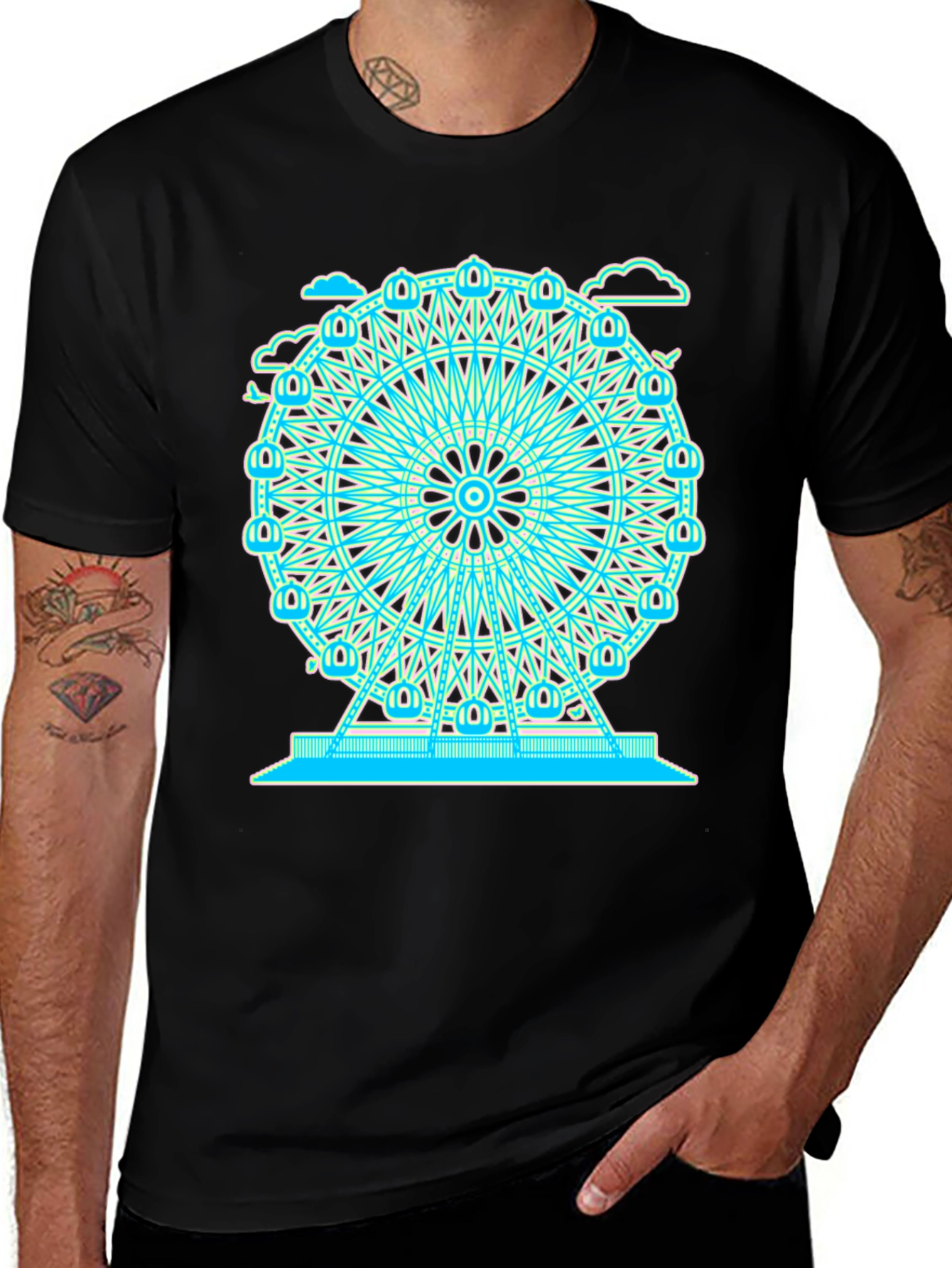 Ferris Wheel Graphic Tee - Black