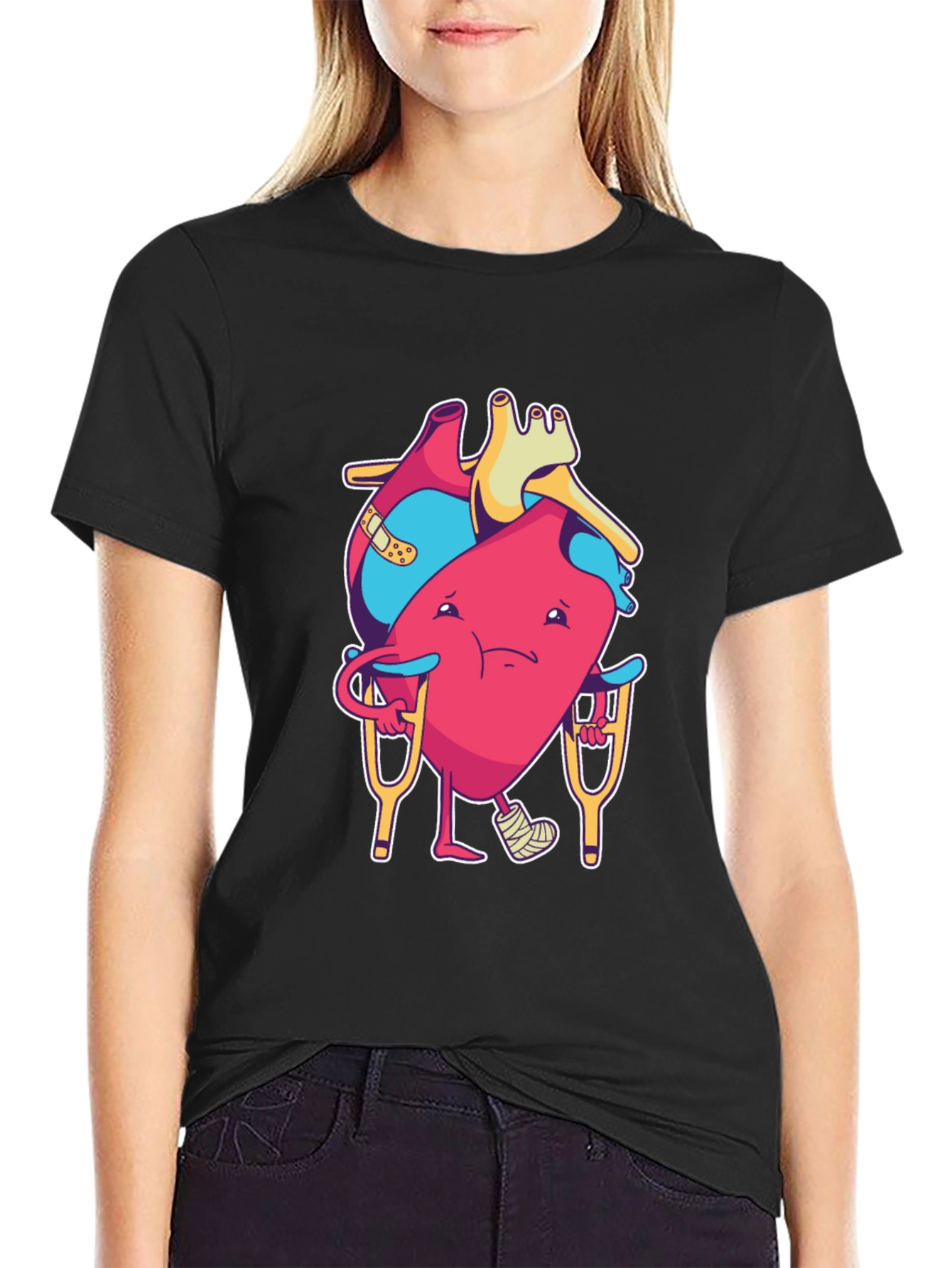 Funny Injured Heart Cartoon T-Shirt