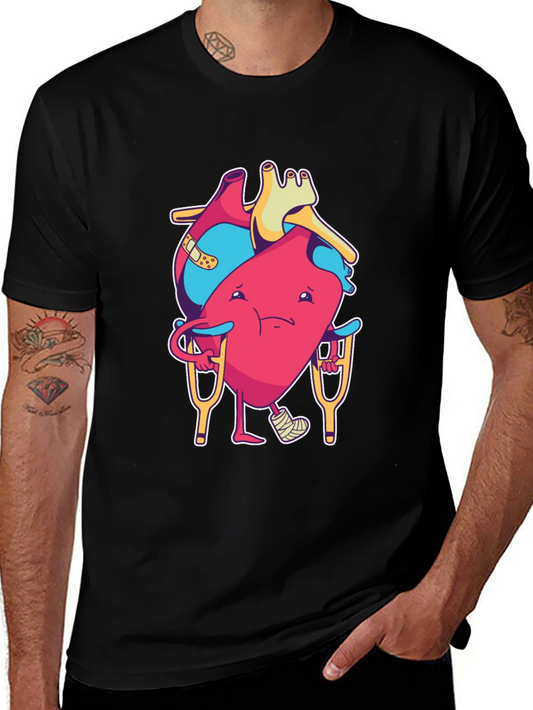 Funny Injured Heart Cartoon T-Shirt