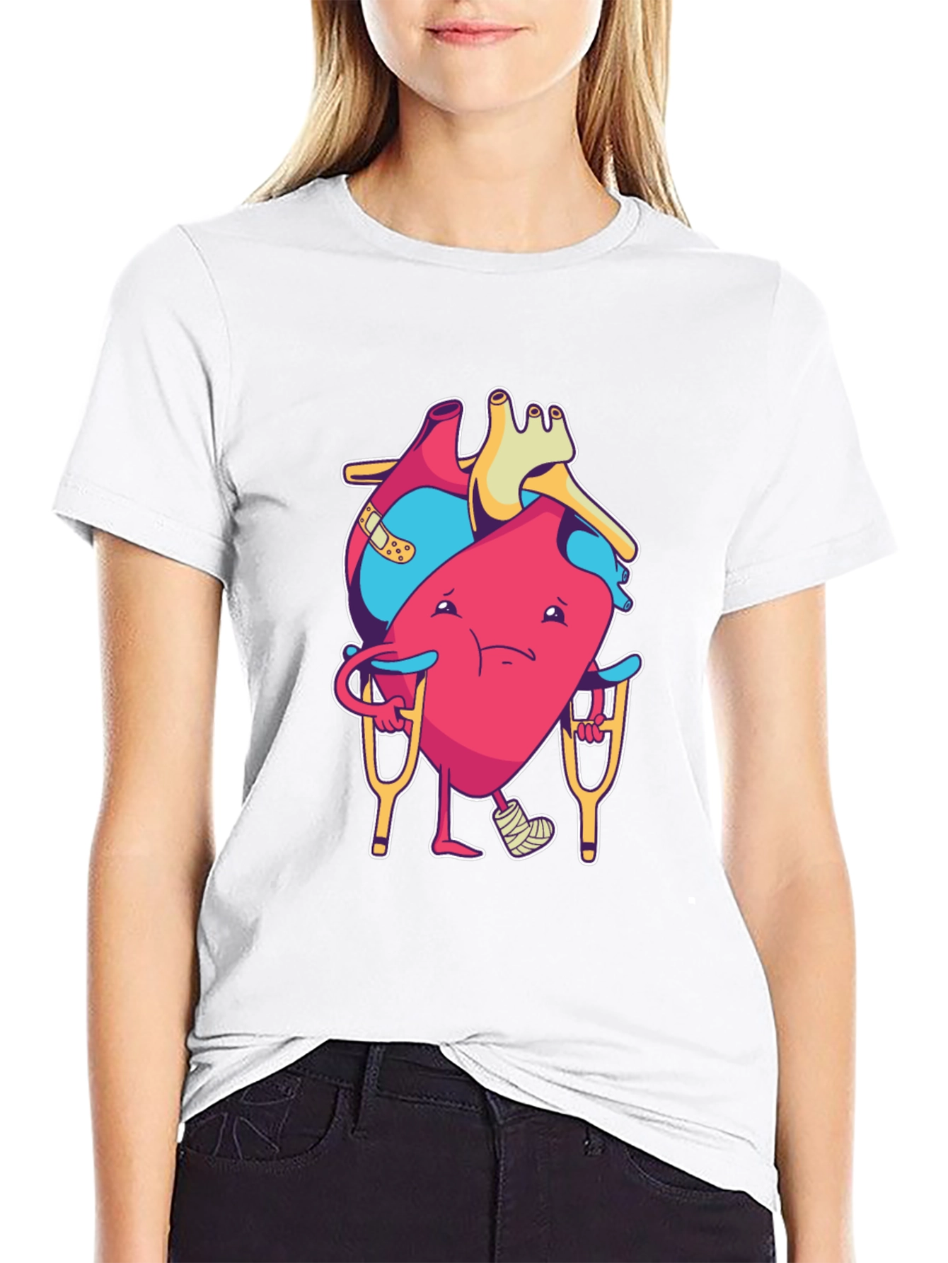 Funny Injured Heart Cartoon T-Shirt