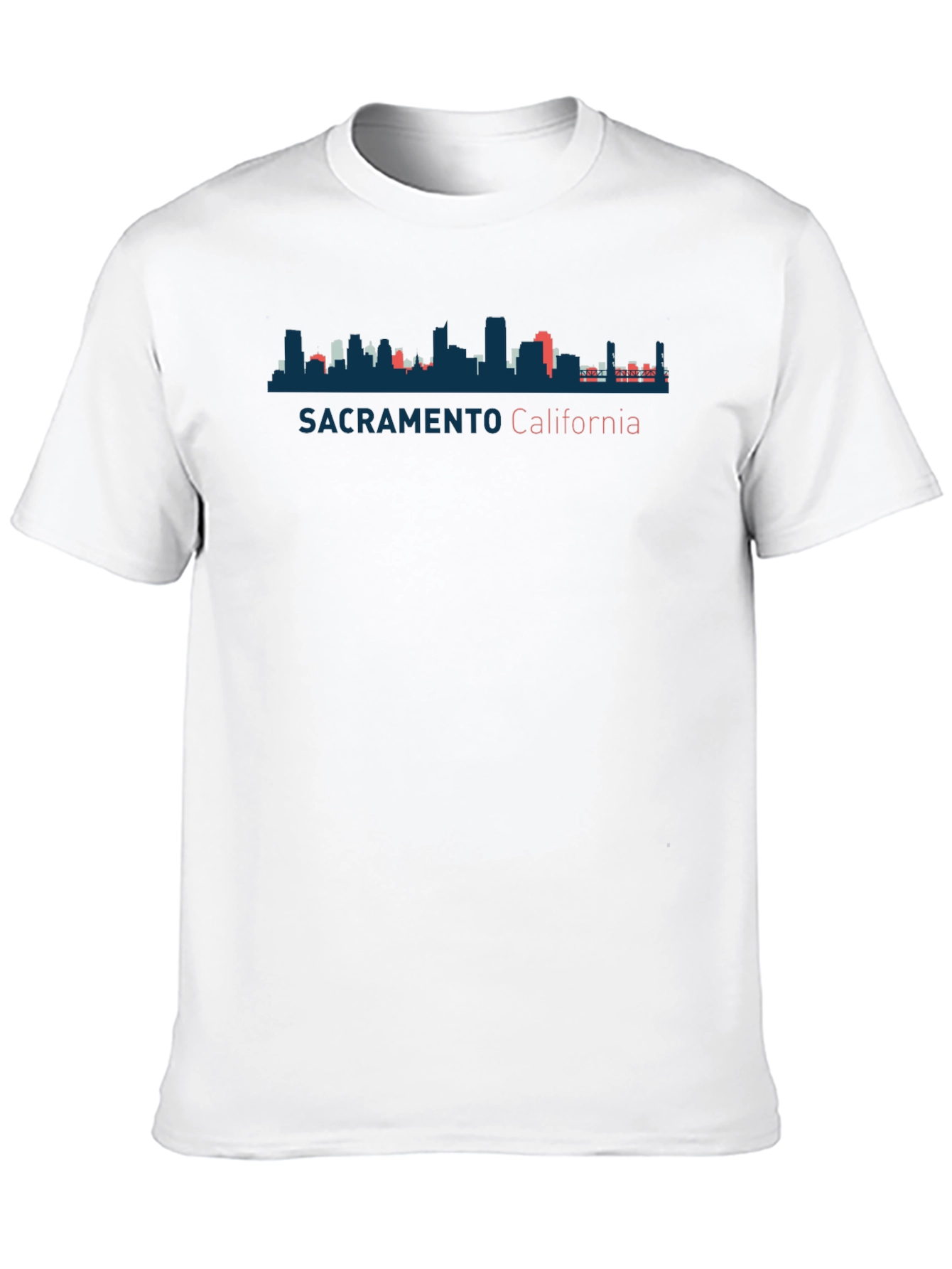 Sacramento California Skyline Black T-Shirt