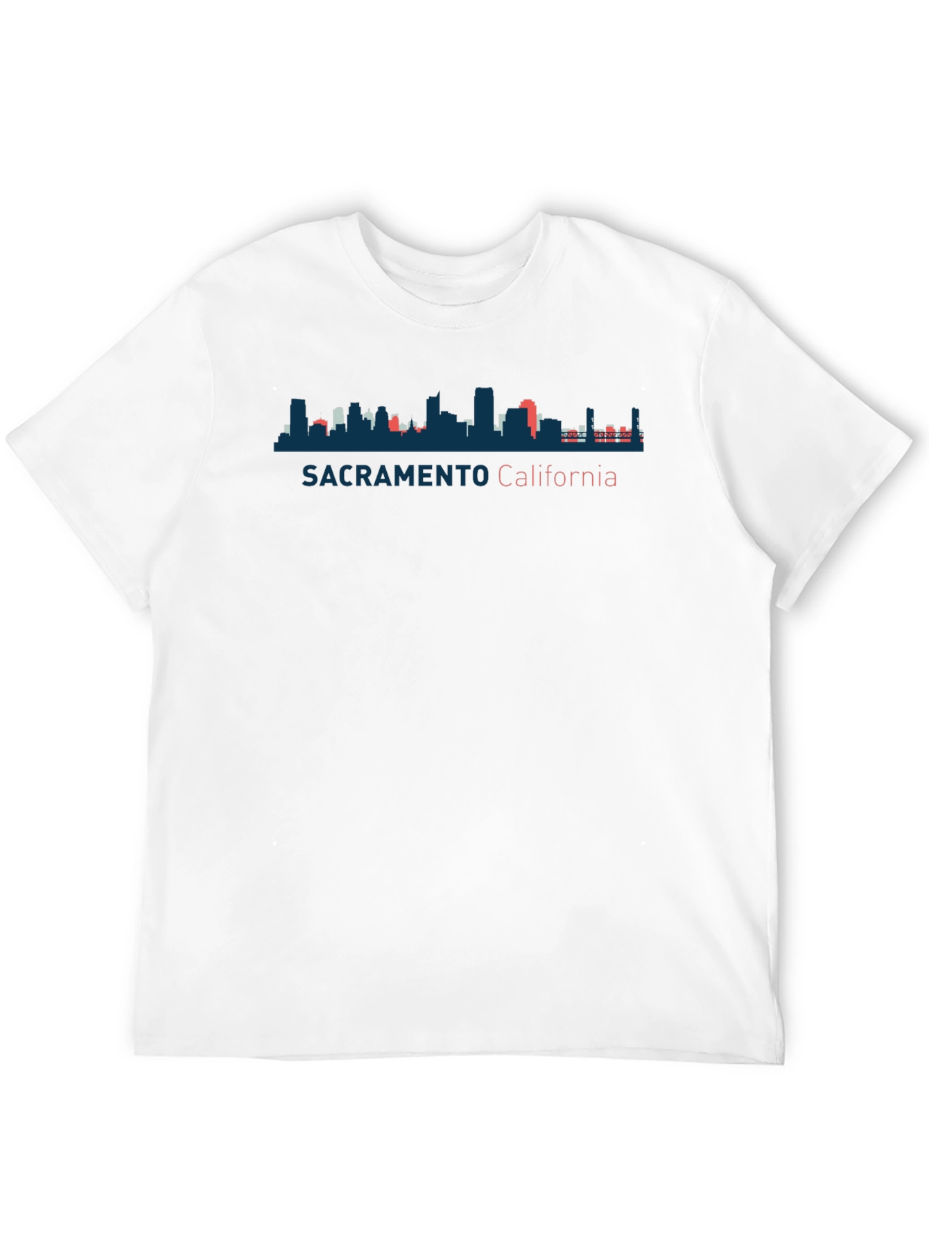 Sacramento California Skyline Black T-Shirt