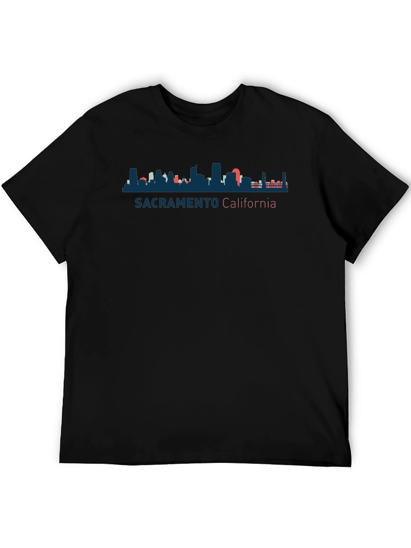Sacramento California Skyline Black T-Shirt