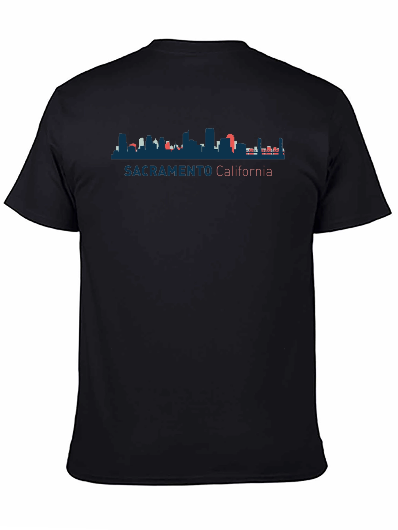 Sacramento California Skyline Black T-Shirt